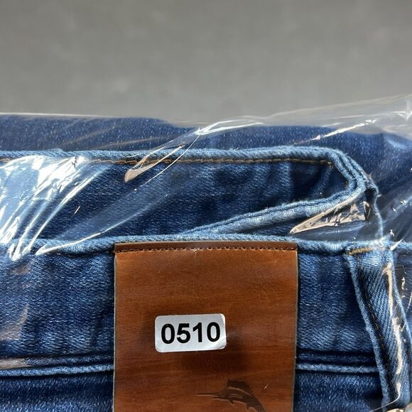 Tommy Bahama Jeans Mens 40 Blue Dark Wash Straight Leg Stretch Denim 5 Pocket - Picture 14 of 14